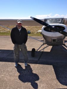 Author at a gusty Stornoway